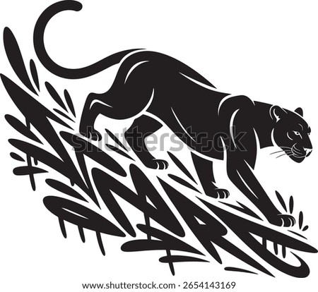 Tribal Black panther head vector illustration and silhouette art design