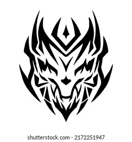 Tribal black vector, skulls, animals, wings