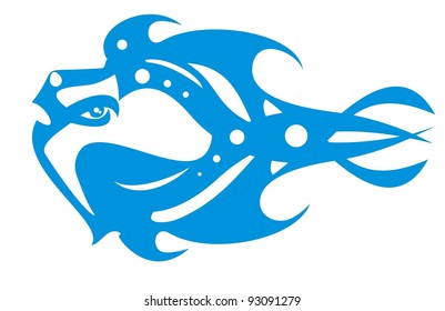 Tribal blue fish