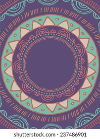 Tribal Bohemian Boho Mandala background with round ornament pattern