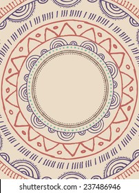 Tribal Bohemian Mandala background with round ornament pattern