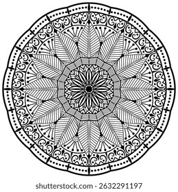 Tribal and bohemian style pattern design. Mosaic pattern. Floral henna or mehndi style mandala design.   