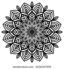 Tribal and bohemian style pattern design. Mosaic pattern. Floral henna or mehndi style mandala design.   