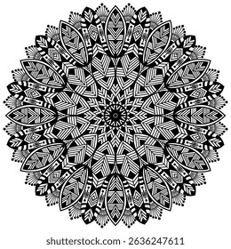 Tribal and bohemian style pattern design. Mosaic pattern. Floral henna or mehndi style mandala design.   
