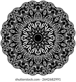 Diseño de patrón de estilo tribal y bohemio. Patrón de mosaico. Diseño de mandala de estilo henna o mehndi floral.  