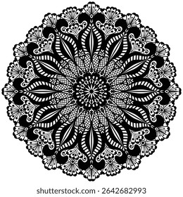 Diseño de patrón de estilo tribal y bohemio. Patrón de mosaico. Diseño de mandala de estilo henna o mehndi floral.  