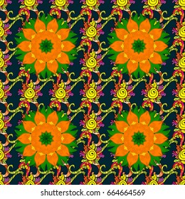 Tribal, Boho, Bohemian style, for flash tattoo. Vector colored Mandala. Ornament invitation card Vintage decorative elements on a background.