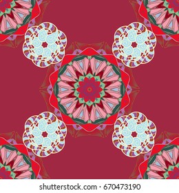 Tribal, Boho, Bohemian style. Kaleidoscope, medallion, yoga, india, arabic. Ornament colored card with mandala. Geometric circle vector element.