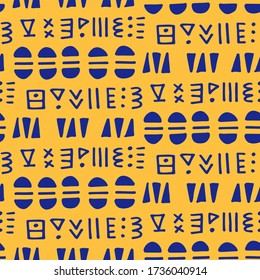 Tribal boho, native american seamless pattern. Ethnic fashion aztec ornament, abstract geometric handmade print for textile and surface design, package, wallpaper, wrapping paper