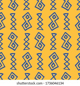 Tribal boho, modèle natif américain sans soudure. Mode ethnique ornement aztèque, impression géométrique abstraite faite à la main pour le textile et le design de surface, emballage, papier peint, papier d'emballage