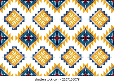 Tribal boho native textile turkey traditional embroidery vector background. Aztec fabric carpet mandala ornaments textile decorations wallpaper. Abstract geometric Ikat ethnic seamless textile pattern