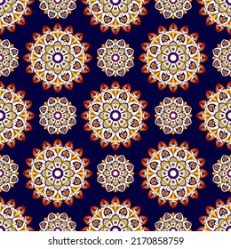 Tribal boho native textile turkey traditional embroidery vector. Aztec fabric carpet mandala ornaments textile decorations wallpaper. Abstract geometric Ikat ethnic seamless textile pattern design 