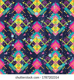 Tribal Boho ornament for boys and girls. Ethnic African pattern with chevrons and triangles. Aztec Modern Geometric rug.