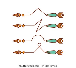 tribal and boho style arrows symbols set vector illustration