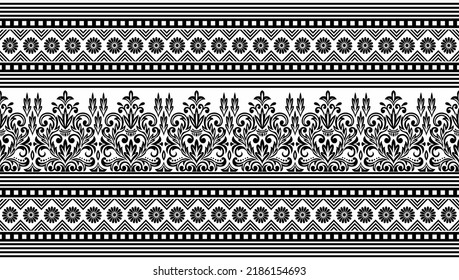 Tribal border design with geometrical shapes