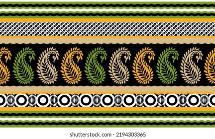 Tribal border with paisley design