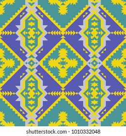 Tribal bright summer pattern in ethnic style. Geometric design.