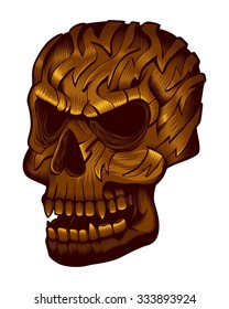 Tribal Bronze Skull Tattoo Dead Metal Human Head