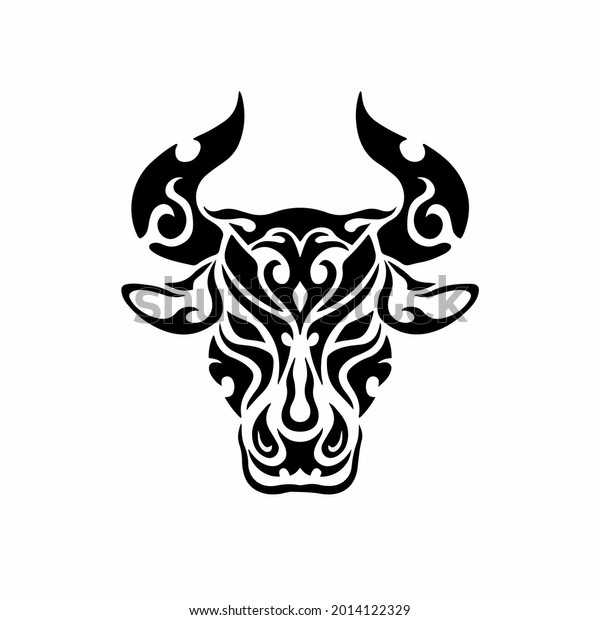 Tribal Bull Head Logo Tattoo Design Stock Vector (Royalty Free ...