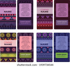 Tribal Business Card Set Vector