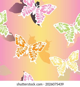 Tribal Butterfly Gradient Seamless Wallpaper Y2k Trendy Aesthetic