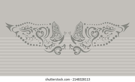 fondo tribal de tatuaje de mariposa en formato vectorial