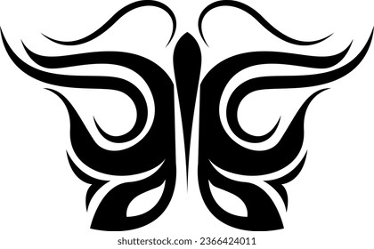 Tatuaje tribal de mariposa , ilustración, vector sobre un fondo blanco.