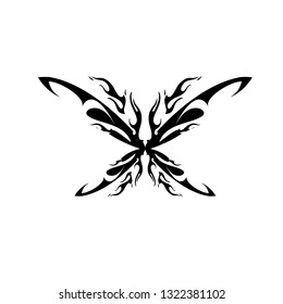 tribal butterfly tattoo logo icon vector