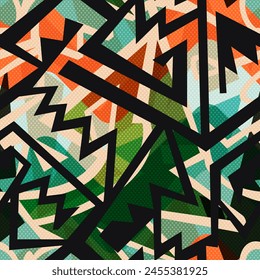 Camuflaje tribal geométrico. Patrón sin fisuras