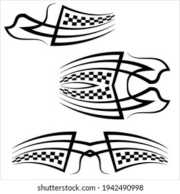 Tribal Car Decal : Vinyl Ready, Vehicle Graphics Vector Art Illustration