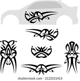 Tribal Car Decal : Vinyl Ready, Vehicle Graphics Vector Illustration