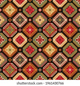 Tribal carpet ethnic geometric seamless pattern