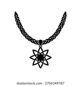 Tribal Celtic Knot V-Shape Ornament Vector Illustration with Symmetric Interlocking Lines for Jewelry Design and Decorative Border Accents