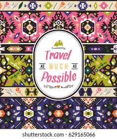 Tribal chic seamless colorful patterns