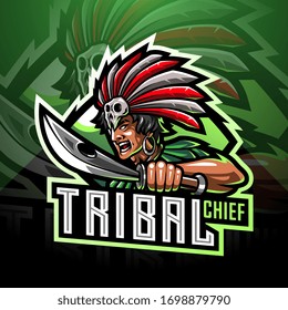 Tribal chief esport mascot logo