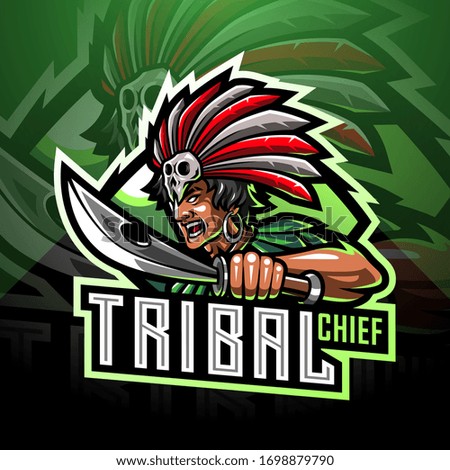 Tribal chief esport mascot logo