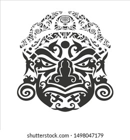 
(tribal chief) vector line art  ornamental from