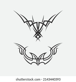 tribal classic black, ethnic tattoo icon vector illustration design logo
