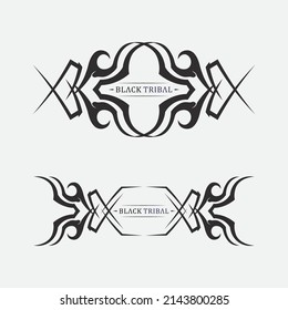 tribal, classic , black, ethnic tattoo icon vector illustration design logo