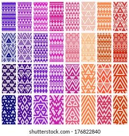 Tribal colorful lace patterns. Vector illustration.