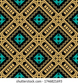Tribal colorful vector seamless pattern. Ethnic ornamental abstract background. Waffled repeat decorative zigzag backdrop. Traditional folk ornament, Abstract shapes, rhombus, lines, zig zag, waffles