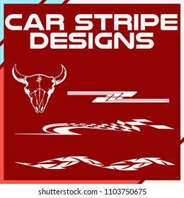 Tribal and cool Car stripe design set. Adhesive Vinyl stickers design for vehicles