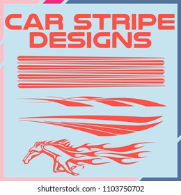 Tribal and cool Car stripe design set. Adhesive Vinyl stickers design for vehicles