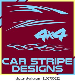 Tribal and cool Car stripe design set. Adhesive Vinyl stickers design for vehicles