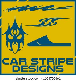 Tribal and cool Car stripe design set. Adhesive Vinyl stickers design for vehicles