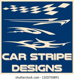 Tribal and cool Car stripe design set. Adhesive Vinyl stickers design for vehicles