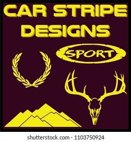 Tribal and cool Car stripe design set. Adhesive Vinyl stickers design for vehicles