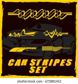 Tribal and cool Car stripe set top print on vinyl and adhesive on venicle