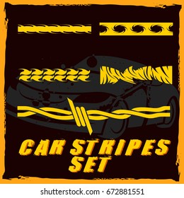 Tribal and cool Car stripe set top print on vinyl and adhesive on venicle