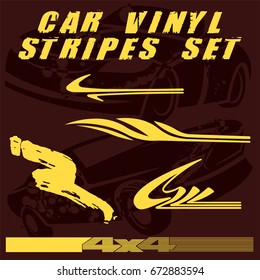 Tribal and cool Car stripe set top print on vinyl and adhesive on vehicle